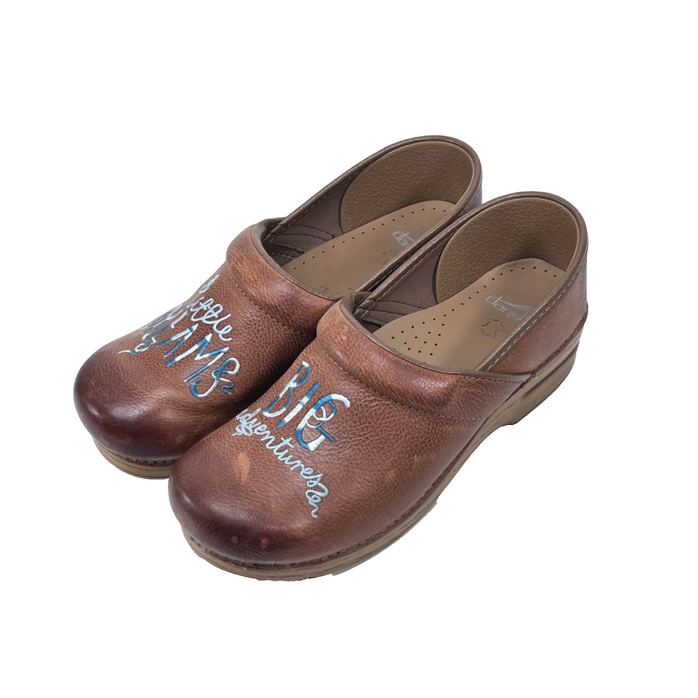 Dansko Clogs Women's Shoes Brown Leather Little Dreams Big Adventures Sz 41